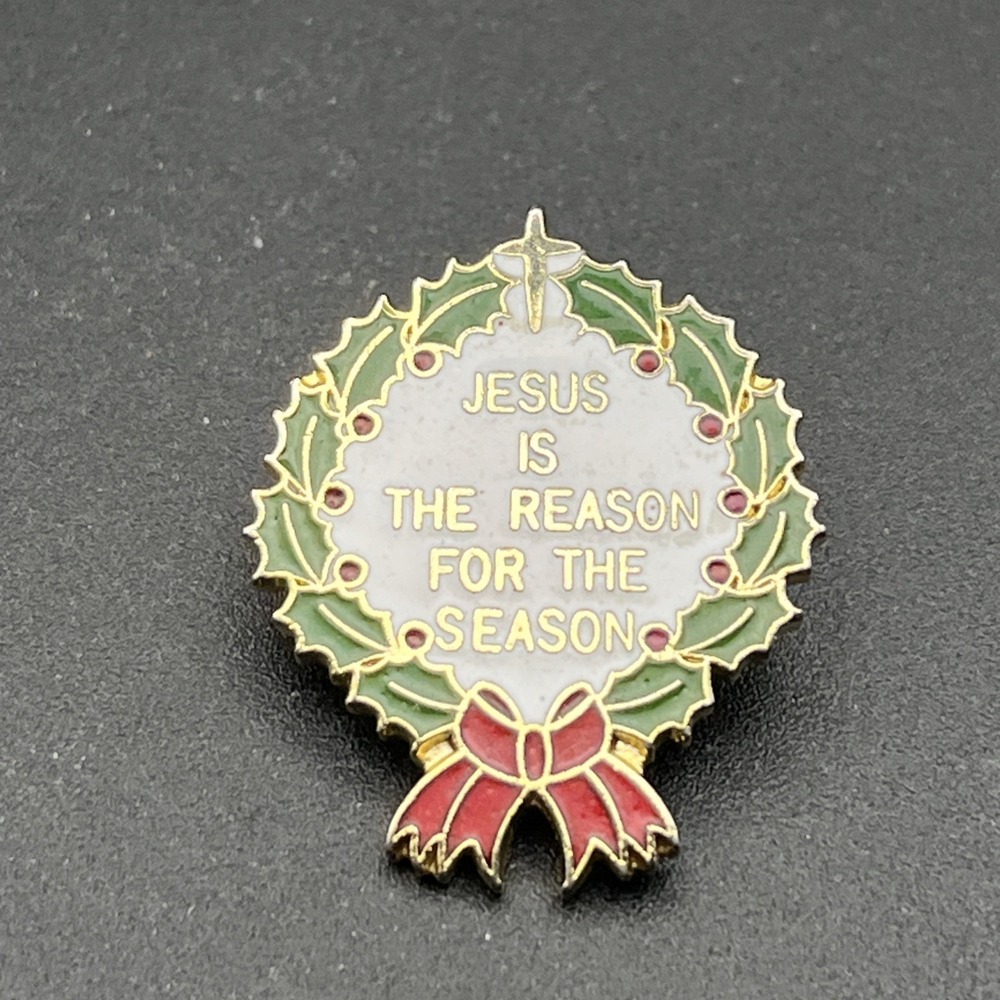 Jesus Is The‎ Reason For The Season Religion Christmas Wreath Lapel Hat Pin